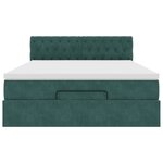 vidaXL Cadre de lit ottoman avec matelas vert foncé 140x190 cm velours