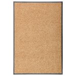 vidaXL Paillasson lavable Crème 60x90 cm