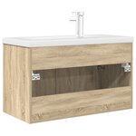 vidaXL Armoire lavabo de salle de bain et vasque et robinet intégrés