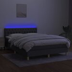 vidaXL Sommier à lattes de lit et matelas et LED Gris foncé 140x200 cm