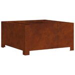 vidaXL Foyer de cheminée Marron 80 x 80 x 40 cm Acier patiné