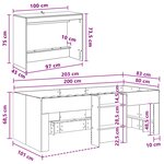 vidaXL Lit haut pour enfants avec bureau Blanc 80 x 200 cm
