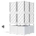 vidaXL Pots de jardin Blanc 80 x 80 x 142 cm Acier