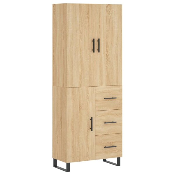 vidaXL Buffet haut Chêne sonoma 69 5x34x180 cm Bois d'ingénierie