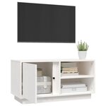 vidaXL Meuble TV Blanc 80x35x40 5 cm Bois de pin massif