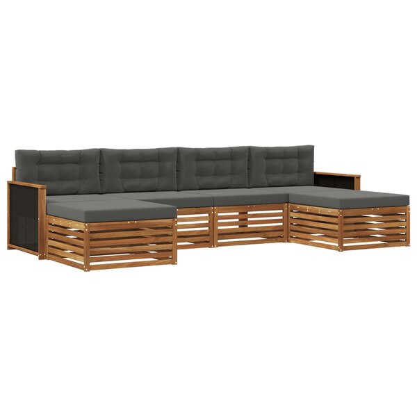 vidaXL Ensemble de canapés d'extérieur 6 pc Bois d'Acacia Massif