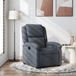 vidaXL Fauteuil inclinable en velours gris foncé