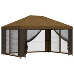 vidaXL Abri de jardin avec parois 4 × 3 m Taupe Polyester et Acier