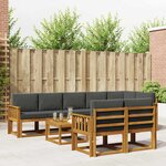 vidaXL Ensemble de canapés d'extérieur 9 Pièces Naturel et Anthracite