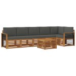 vidaXL Ensemble de canapés d'extérieur 7 pc Naturel et Anthracite