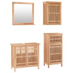 vidaXL Ensemble de meubles de salle de bain 4 Pièces Bois massif de noyer