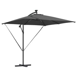 vidaXL Parasol banane à mât déporté Anthracite 249 x 249 x 250 cm