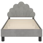vidaXL Cadre de lit pour enfants avec tête de lit Gris clair Velours