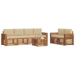 vidaXL Ensemble de canapés d'extérieur 7 Pièces Naturel et Beige