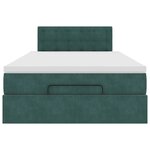 vidaXL Cadre de lit ottoman avec matelas vert foncé 120x200 cm velours