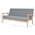 vidaXL Canapé à 3 places Tissu Gris clair