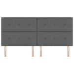 vidaXL Tête de Lit LED avec des lumières à LED Gris foncé 200 cm tissu