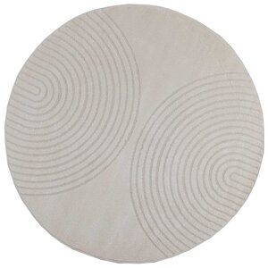 vidaXL Tapis de surface Rond HUARTE Crème Ø 120 CM Polyester