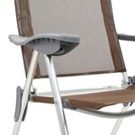 vidaXL Chaises de camping pliables lot de 2 Marron Aluminium