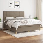 vidaXL Sommier à lattes de lit avec matelas Taupe 160x200 cm Tissu