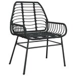 vidaXL Ensemble de salle à manger pour jardin 3 Pièces Noir polyrotin