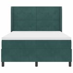 vidaXL Lit à ressorts avec tête de lit Vert foncé 140 x 200 cm Velours