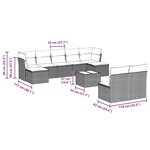 vidaXL Salon de jardin avec coussins 10 Pièces gris clair résine tressée