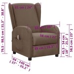 vidaXL Fauteuil de massage Taupe Tissu