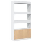 vidaXL Buffet haut blanc 92x33x180 cm bois d'ingénierie