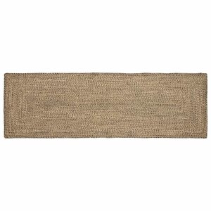 vidaXL Tapis Naturel et noir 80 x 250 cm Jute
