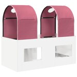 vidaXL Lit avec Tunnel 4 Pièces Blanc et rose Bois d'ingénierie