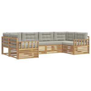 vidaXL Ensemble de canapés d'extérieur 6 Pièces Blanc et gris clair