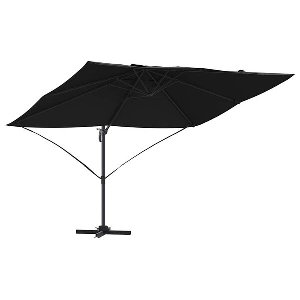 vidaXL Parasol 351 x 250 x 260 cm Polyester et Aluminium Noir
