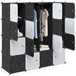 vidaXL Cubes de rangement 16 Pièces avec tiges de suspension PP