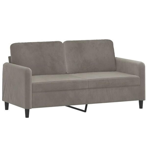 vidaXL Canapé à 2 places Gris clair 140 cm Velours