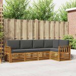 vidaXL Ensemble de canapés d'extérieur 5 pc Naturel et Anthracite
