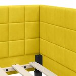 vidaXL Cadre de lit d'angle avec tête de lit Jaune 90 x 200 cm Velours