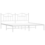 vidaXL Cadre de lit métal sans matelas et tête de lit blanc 200x200 cm