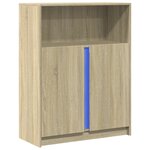 vidaXL Buffet avec LED chêne sonoma 77x34x100 cm bois d'ingénierie