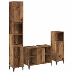 vidaXL Ensemble de mobilier de salle de bain 3 Pièces Bois ancien