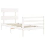 vidaXL Cadre de lit sans matelas blanc bois massif