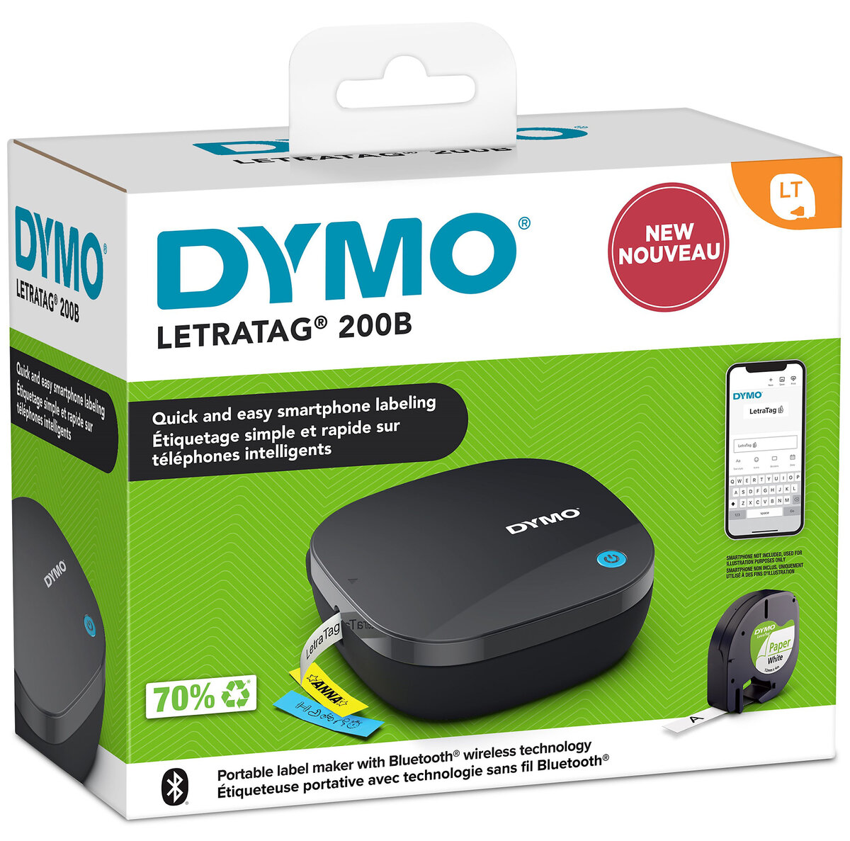 Étui De Protection Rigide Pour étiqueteuse DYMO LetraTag 200B – Coque EVA, Intérieur Velours – Vert Menthe – Avec Sangle