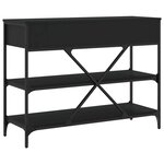 vidaXL Table console avec tiroirs et étagères noir bois d'ingénierie