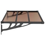 vidaXL Auvent de porte Noir 122x90 cm Polycarbonate