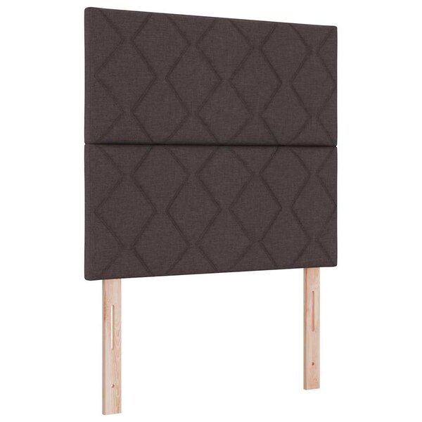 vidaXL Lit à ressort LED avec matelas Marron foncé 120 x 200 cm tissu