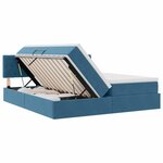 vidaXL Lit de rangement LED avec matelas Bleu foncé 180 x 200 cm