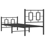vidaXL Cadre de lit métal avec tête de lit/pied de lit noir 80x200 cm