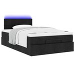 vidaXL Lit ottoman avec matelas noir 120x200 cm tissu