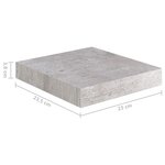 vidaXL Étagère murale flottante gris béton 23x23 5x3 8 cm MDF