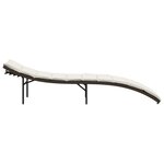 vidaXL Chaise longue avec coussin marron 55x199x50 cm résine tressée